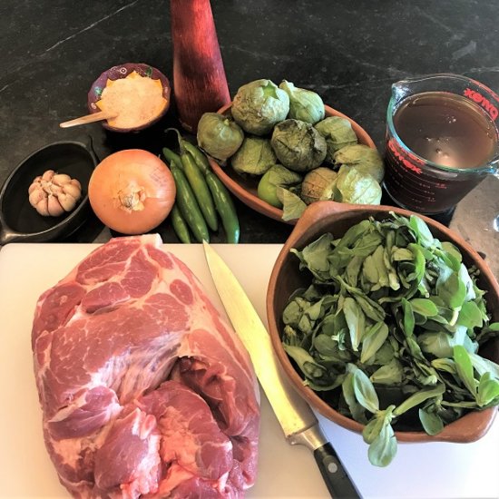 Verdolagas En Salsa Verde Con Carne De Cerdo Purslane In Green Sauce